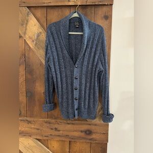 Jos. A. Bank Men's Blue Ribbed Cardigan